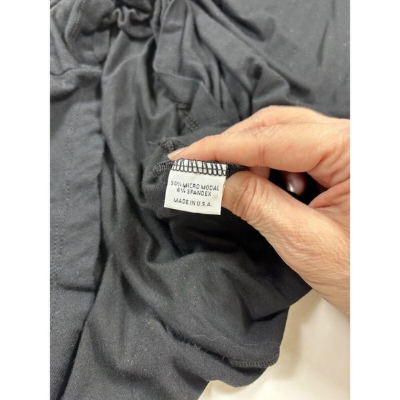 Bryn Walker Dress Black Small Long Sleeve Fit & Flare Scoop Neck Asymmetrical - Picture 8 of 10